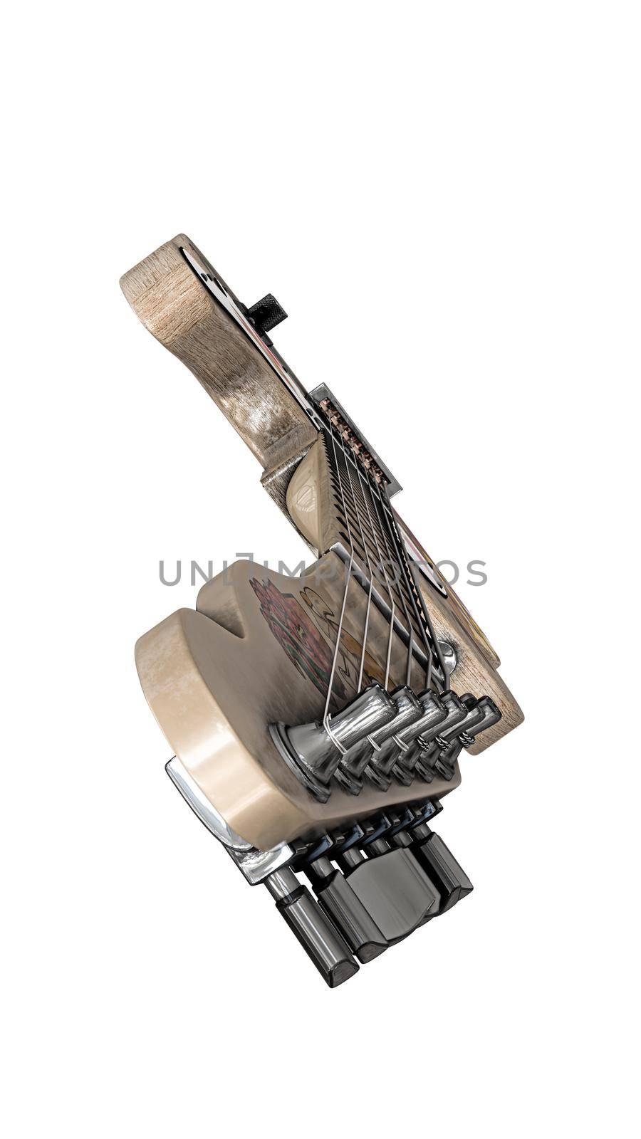 electric guitar isolated on white background 3d illustration