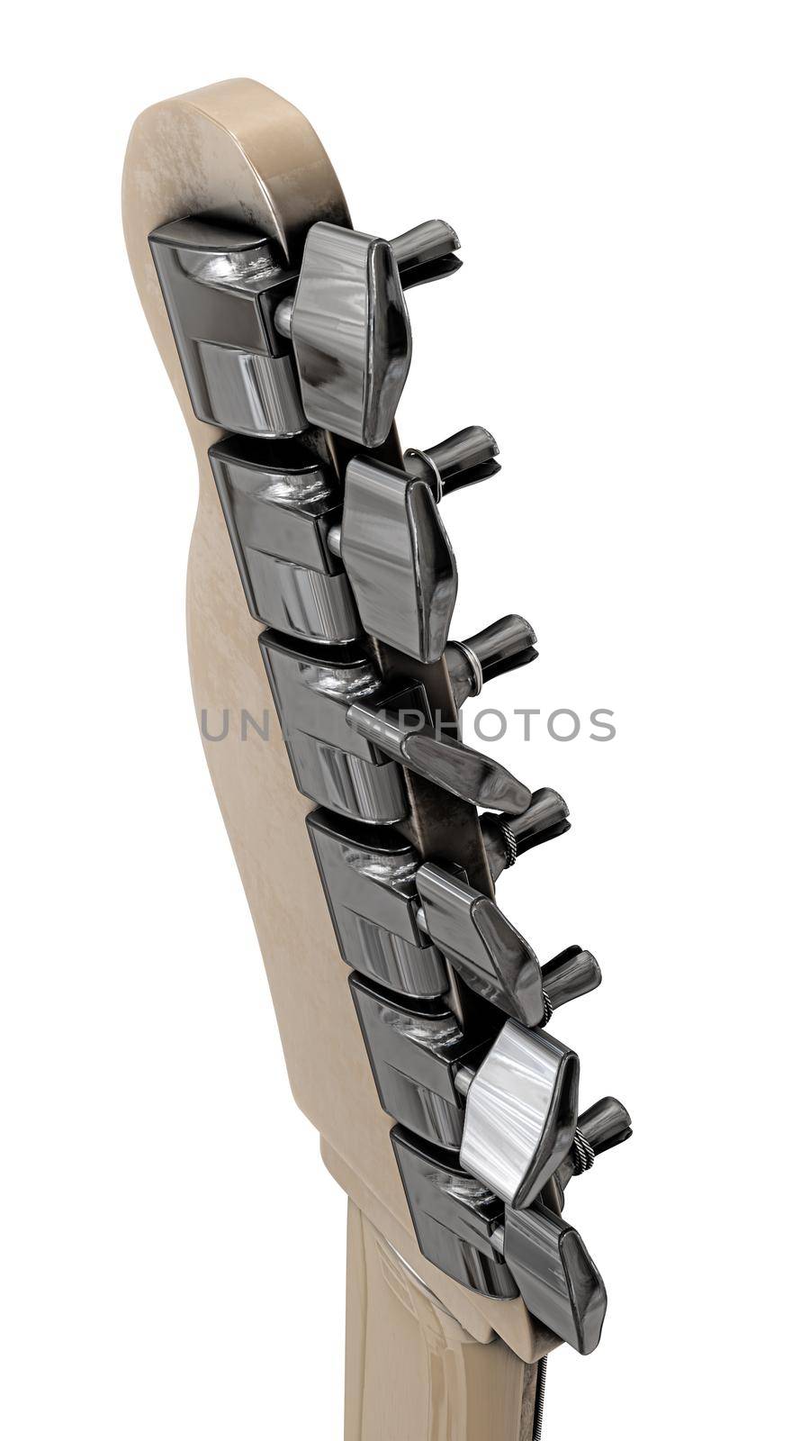 electric guitar isolated on white background 3d illustration