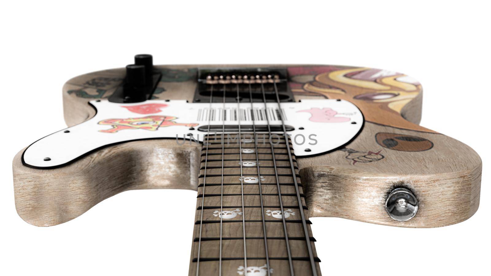 electric guitar isolated on white background 3d illustration