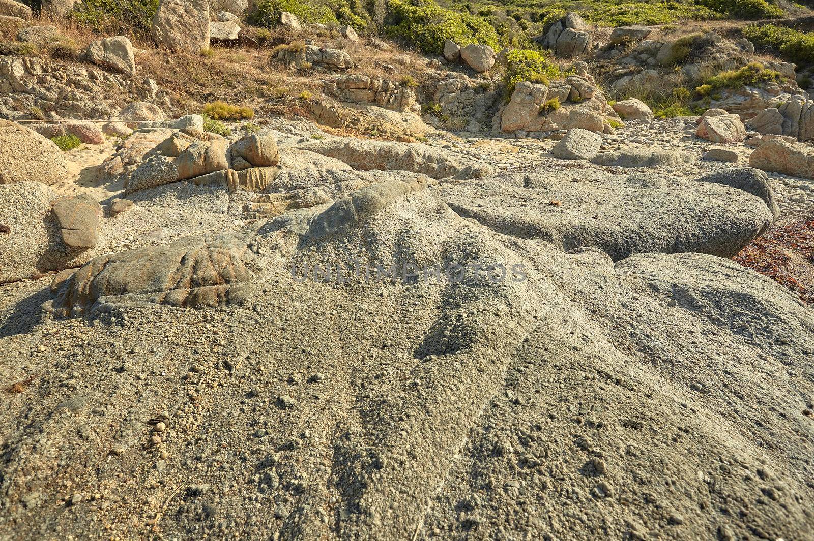 typical light rock of the coastal landscape of southern Sardinia.