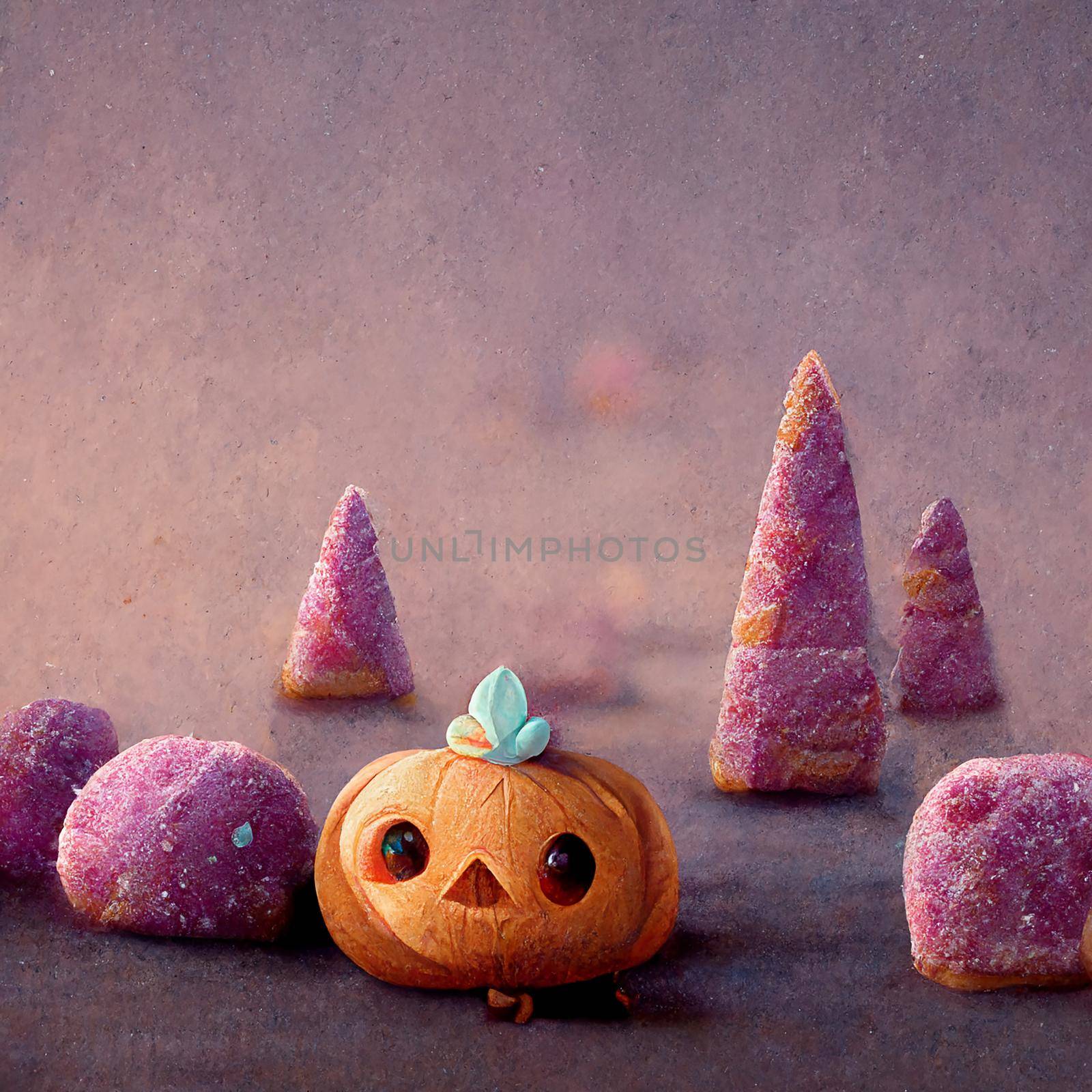 halloween cute pumpkin on background. by kaisorn