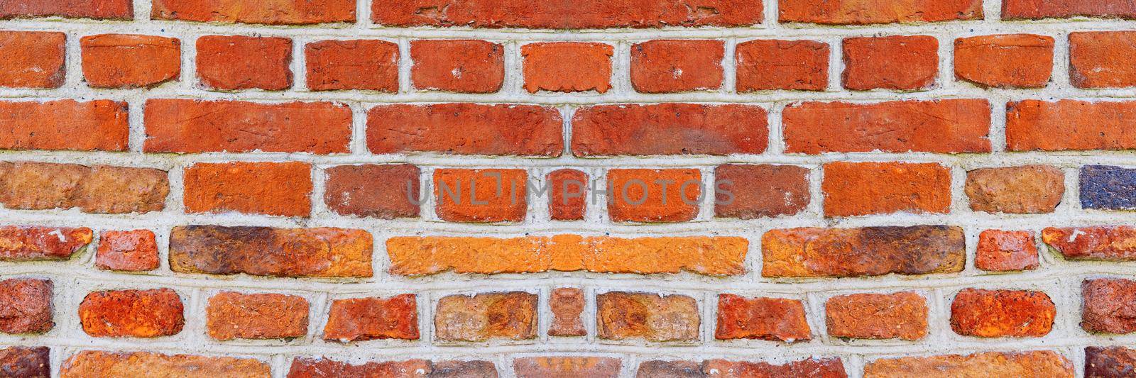 Background of old and rustic red brick wall by PhotoTime