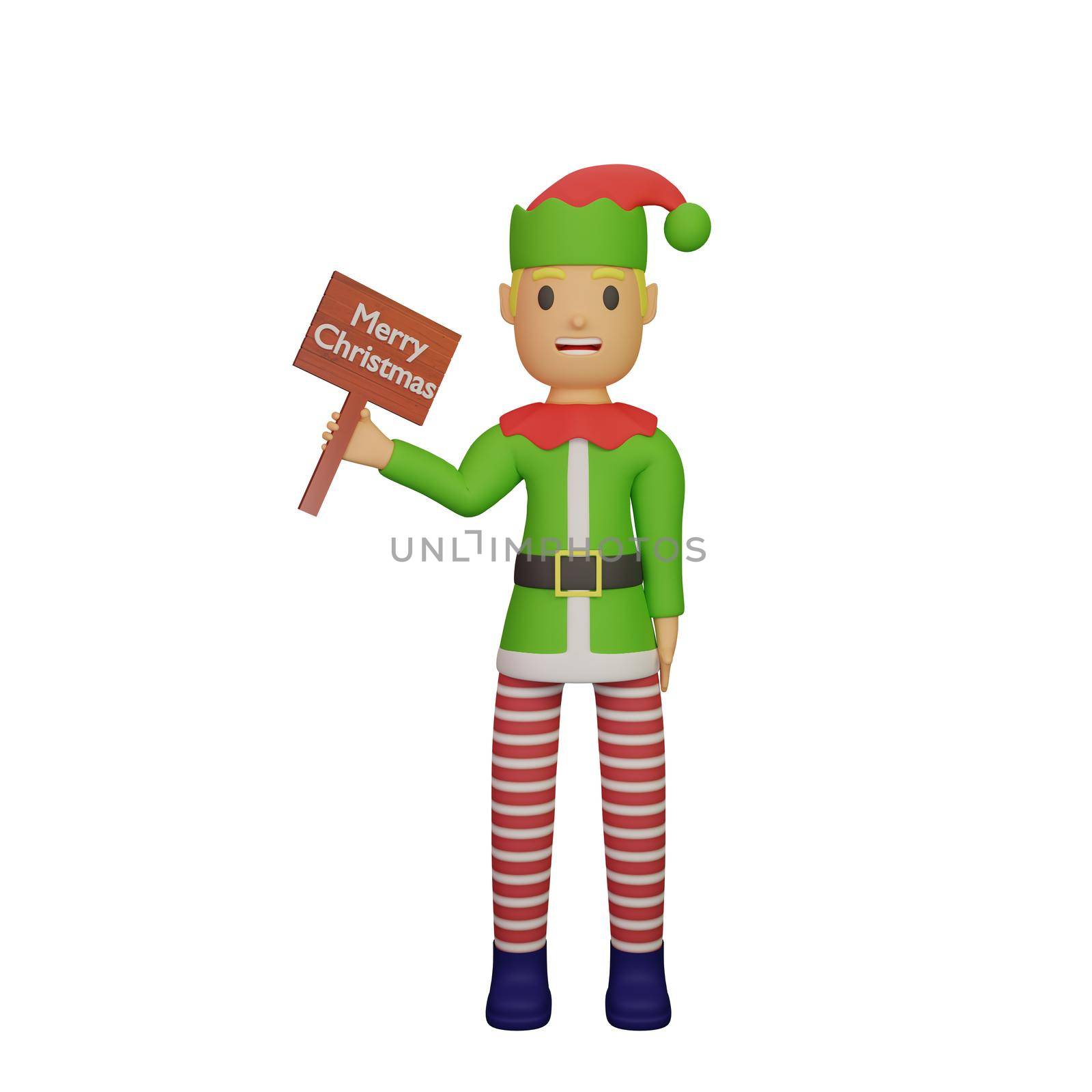 santa elves character with christmas and new year concept by Rahmat_Djayusman