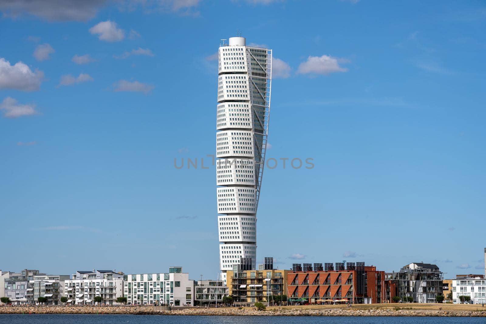 The Turning Torso in Malmo, Sweden, on a sunny day