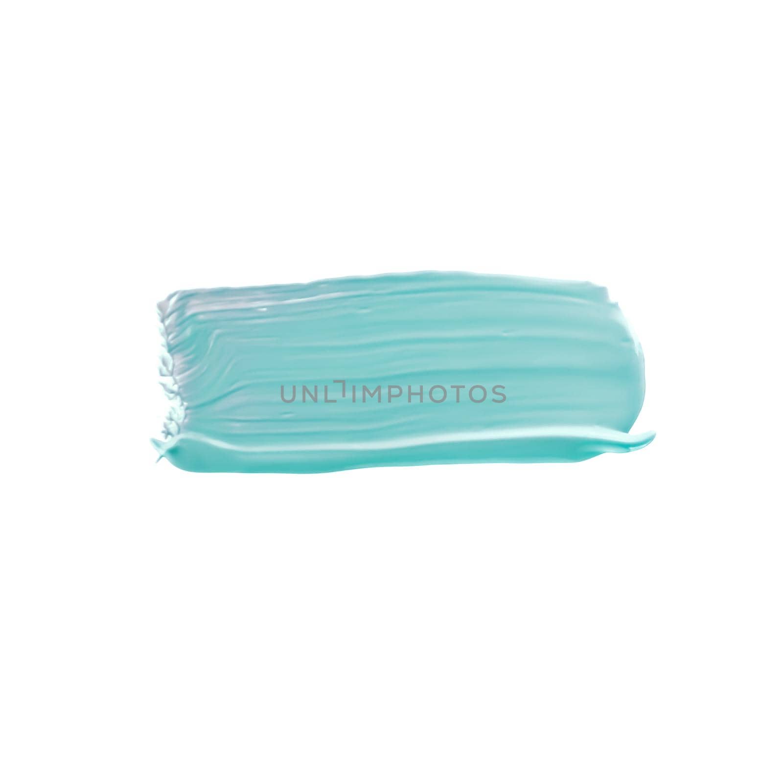 Pastel mint beauty swatch, skincare and makeup cosmetic product sample texture isolated on white background, make-up smudge, cream cosmetics smear or paint brush stroke closeup