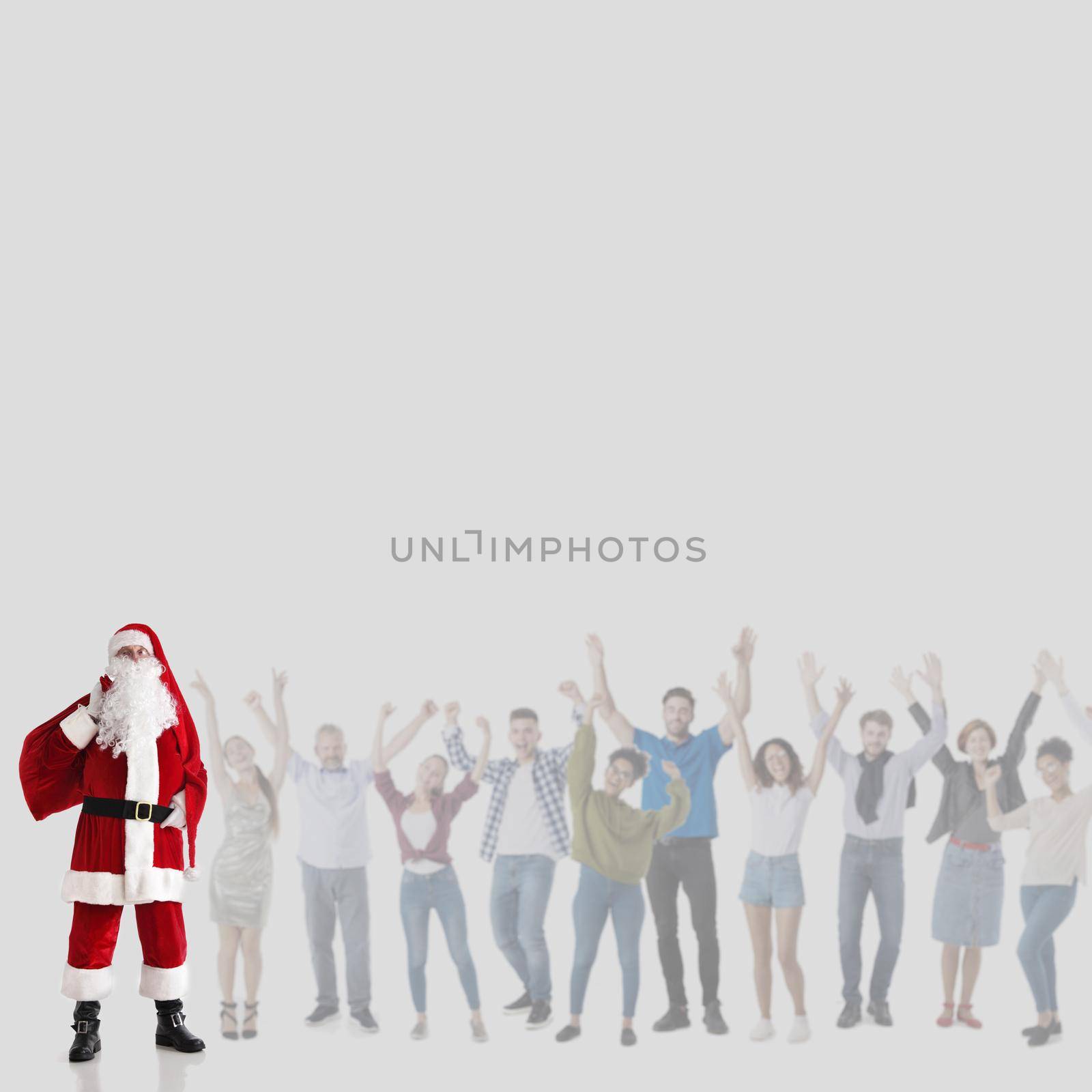Santa Claus and happy people by ALotOfPeople
