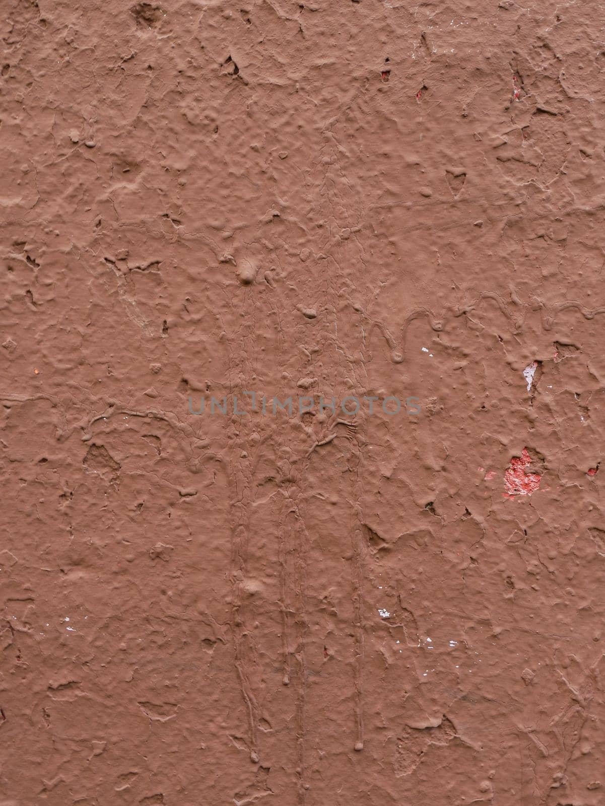 Wall surface with old damaged brown plaster. by gelog67