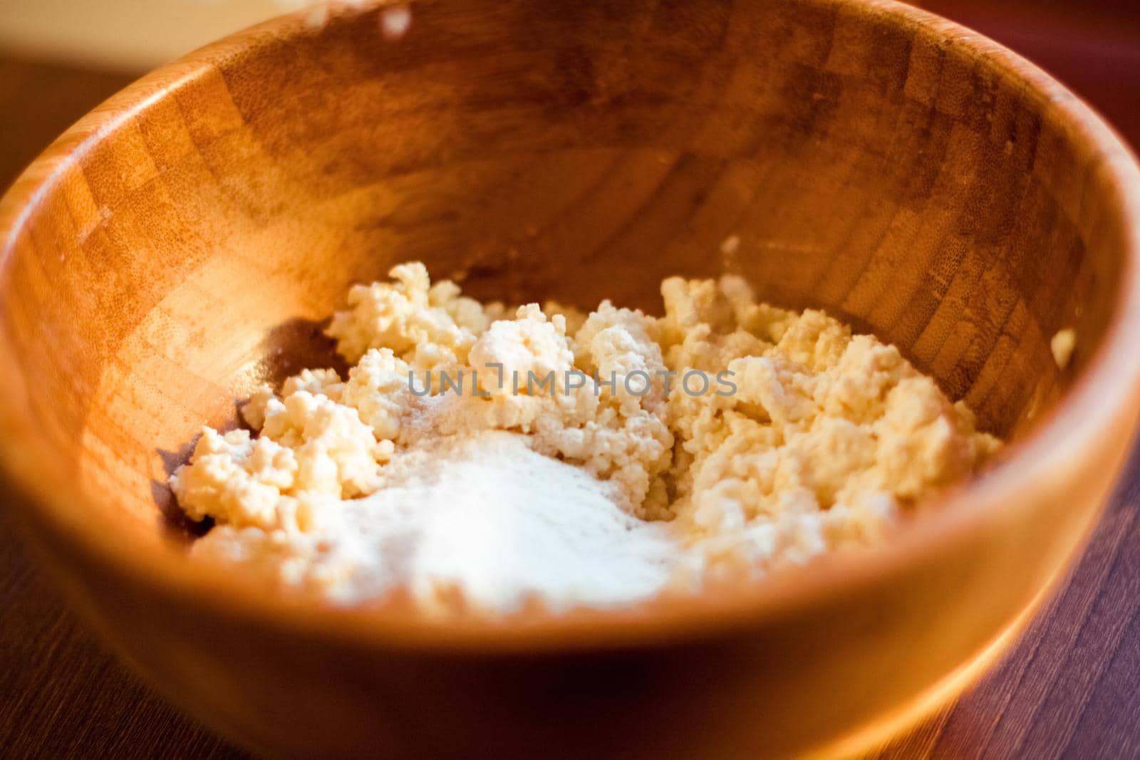 Flour, eggs and cottage cheese, rustic cookbook recipe - weekend cooking, food blog and homemade cuisine concept. Making your favorite pastry