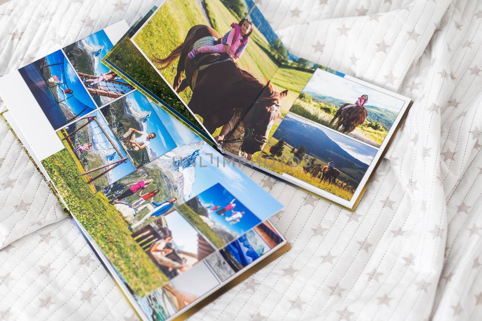 My Family Travel Photobooks, open photo book.