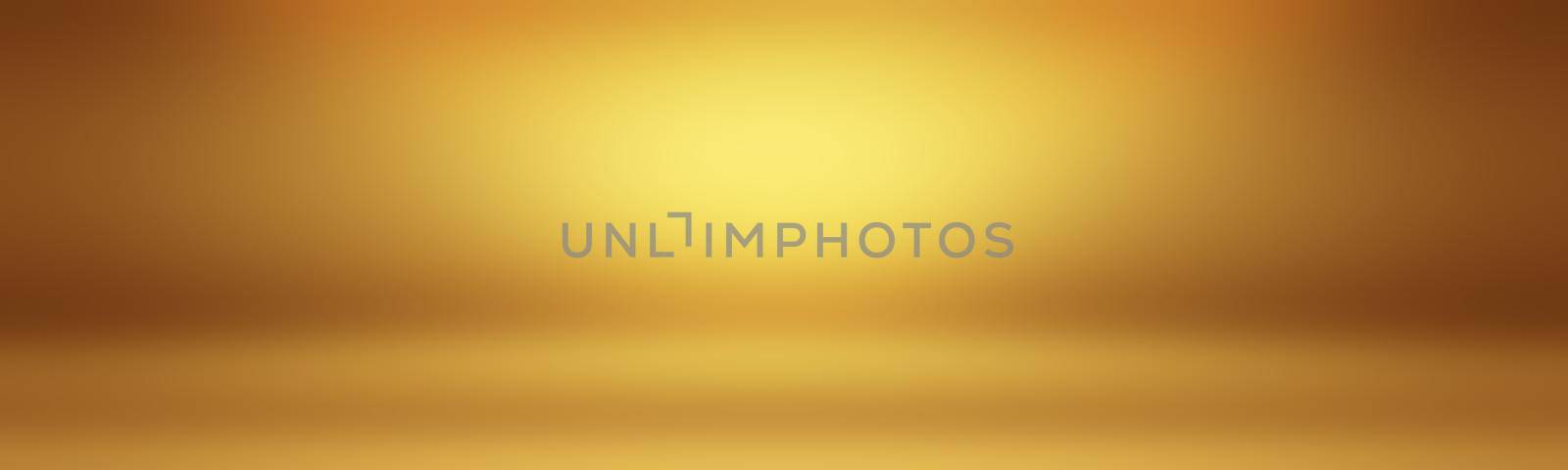 Abstract solid of shining yellow gradient studio wall room background. by Benzoix