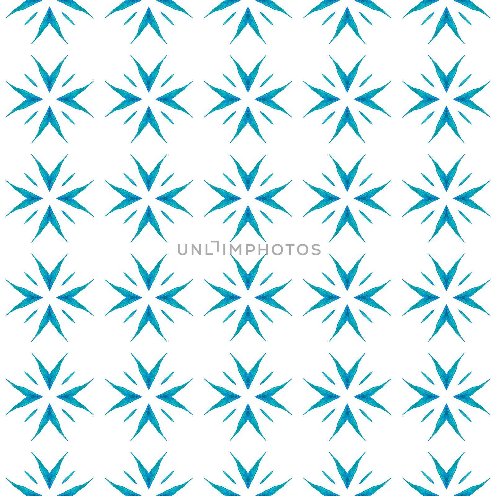 Chevron watercolor pattern. Blue magnetic boho chic summer design. Textile ready astonishing print, swimwear fabric, wallpaper, wrapping. Green geometric chevron watercolor border.
