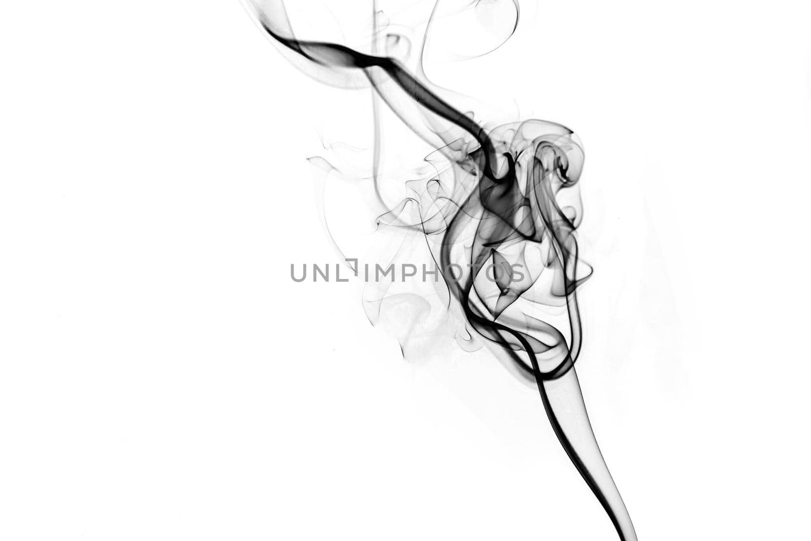 An Abstract form of Smoke isolated on a white background.
