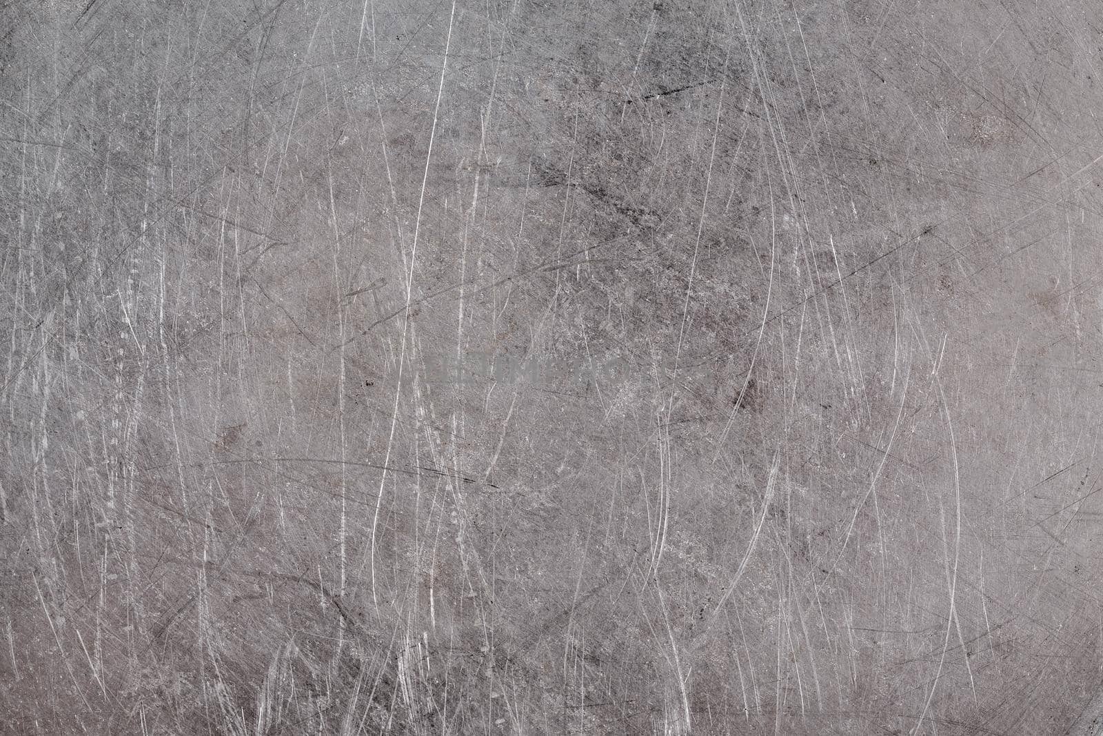 scratched real life old aluminuim flat sheet texture and full frame background.