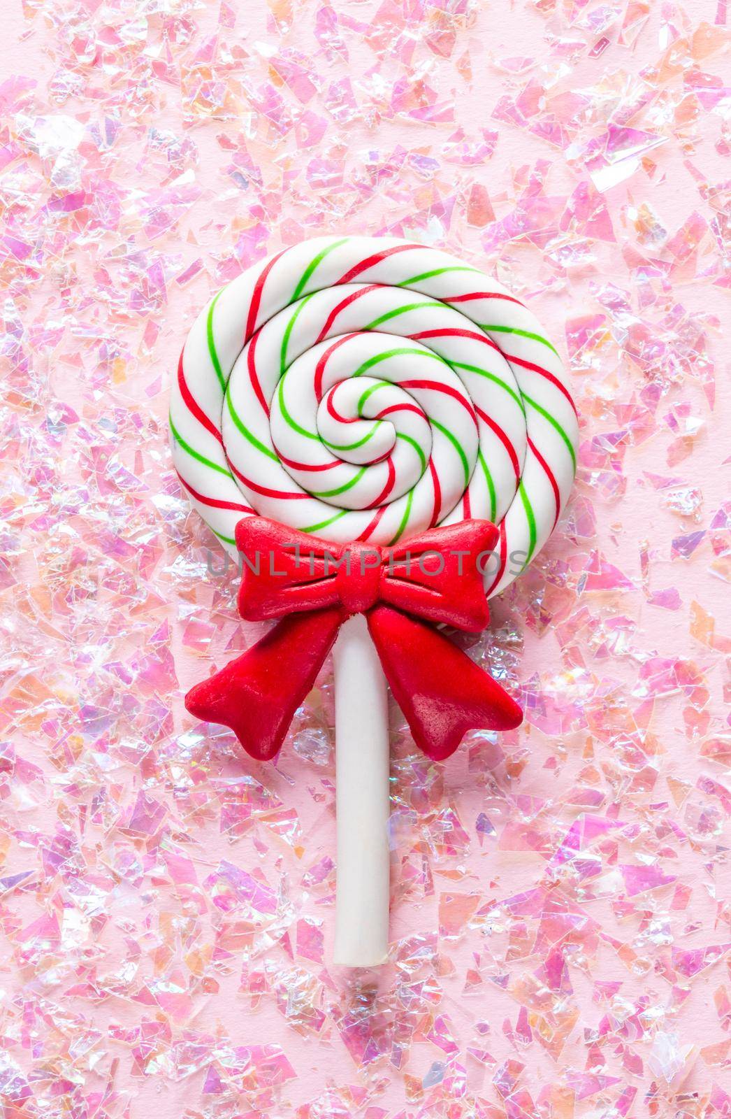 Colorful Sweet Lollipop For Children On pink Background