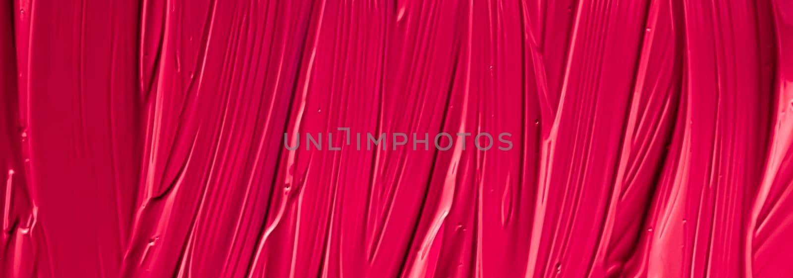 Red lipstick or lip gloss texture as cosmetic background, makeup and beauty cosmetics product for luxury brand, holiday flatlay backdrop or abstract wall art and paint strokes.