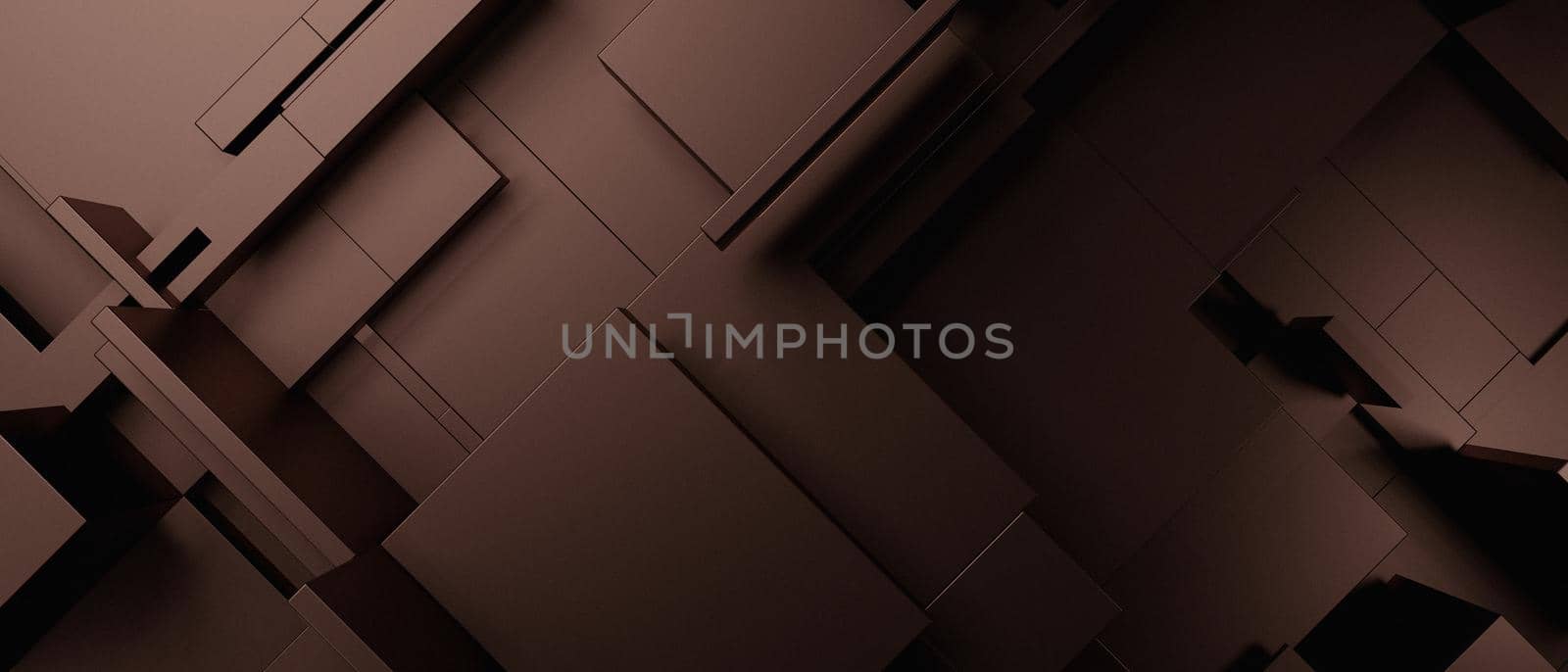 Abstract Luxurious Elegant Futuristic Block Cubes Modern Brown Iillustration Background Wallpaper 3D Render