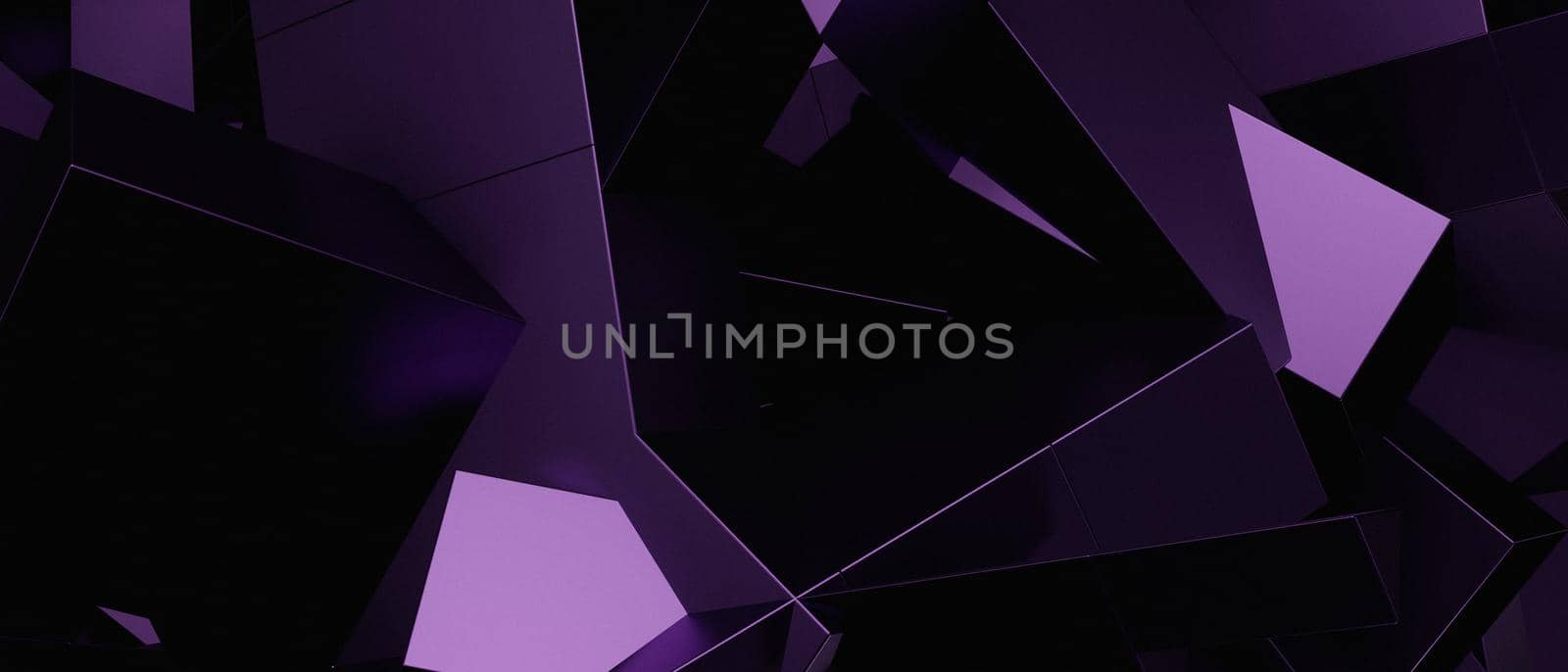 Abstract Elegant Geometric Chaos Three Dimensional Violet Iillustration Background Wallpaper 3D Illustration