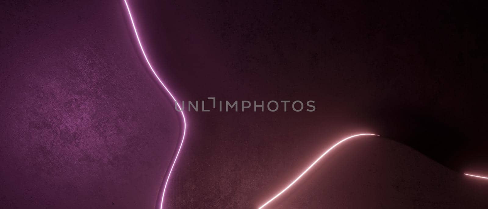 abstract three dimensional violet purple background curve pattern with modern trendy light 3d render