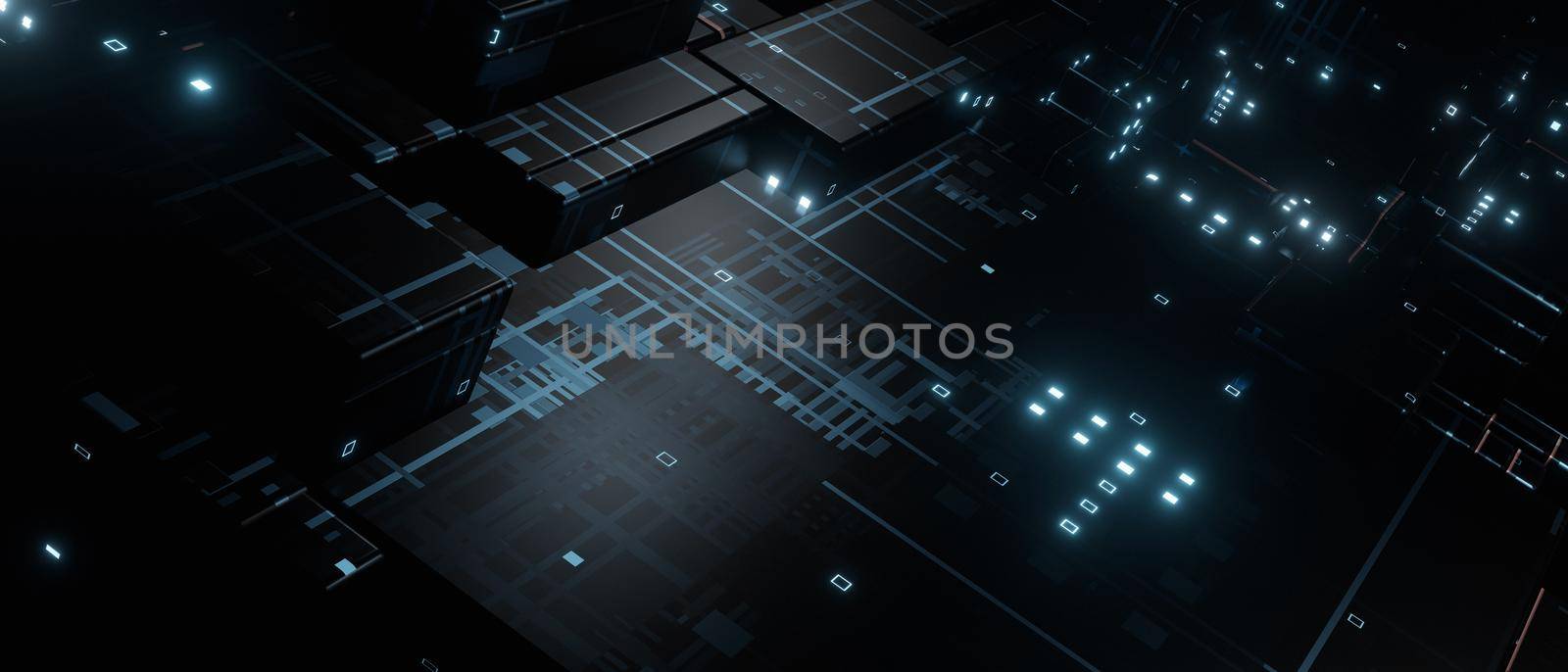 Technology background. Big data visualization concept stock 3d illustration by yay_lmrb