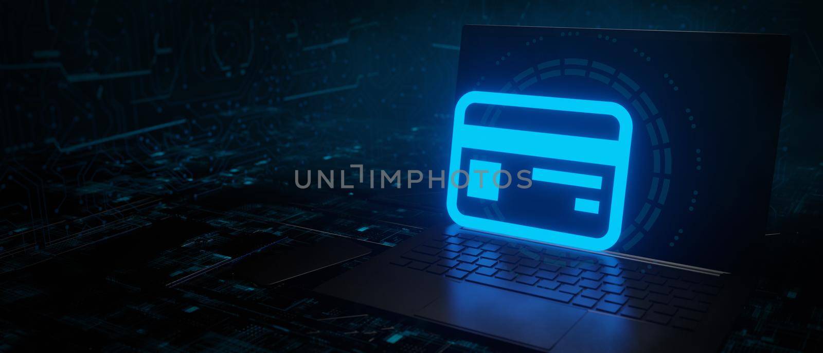 ID technology concept. Network technology identification banner background with copyspace 3D Render by yay_lmrb