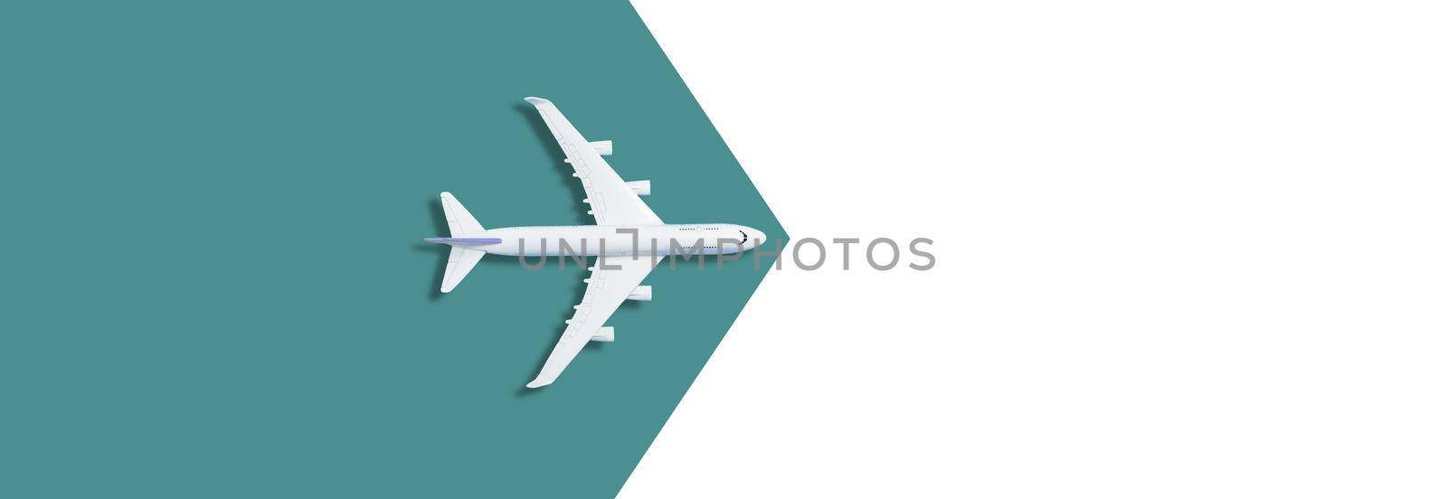 Model plane,airplane on pastel color background green by Andelov13