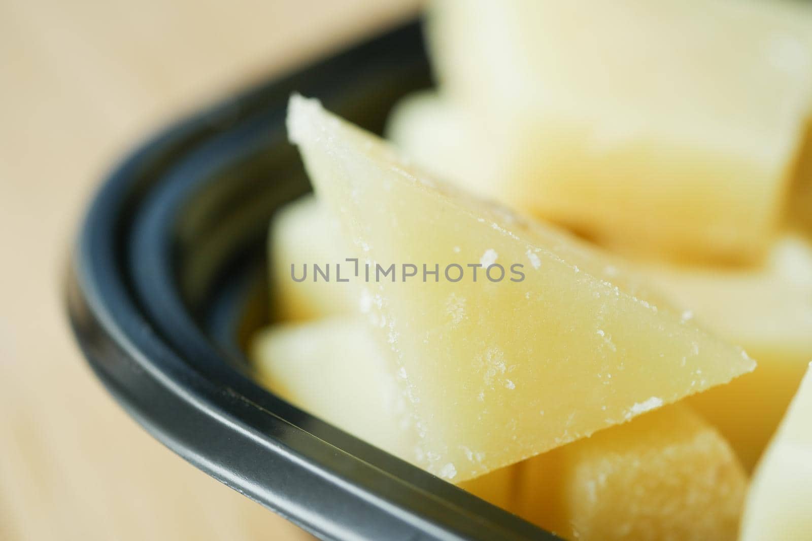 close up of fresh cheese on in a bowl ,