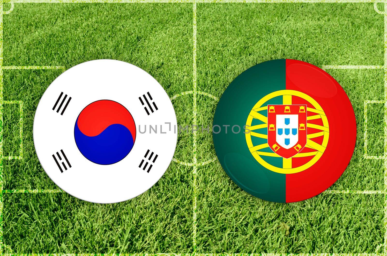 Illustration for Football match Korea vs Portugal