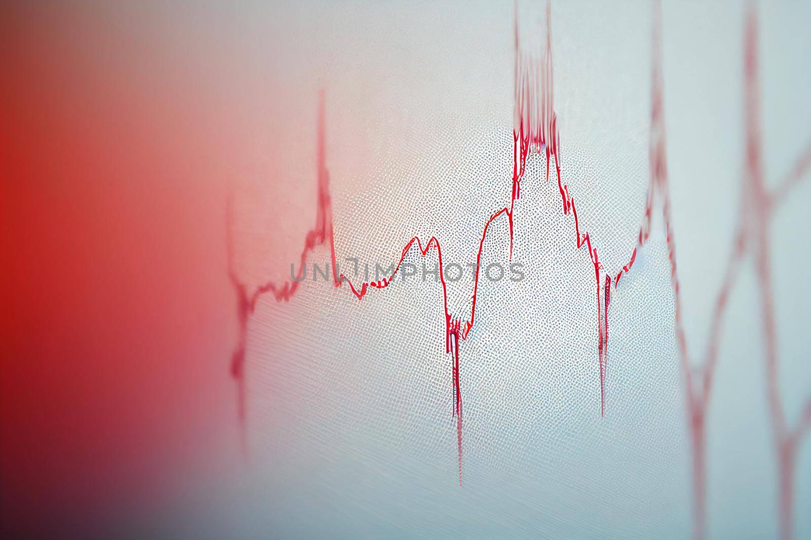 Electrocardiogram, EKG, heart rate monitor showing a specific illness in hospital room for checking heart rate hospitalized patients