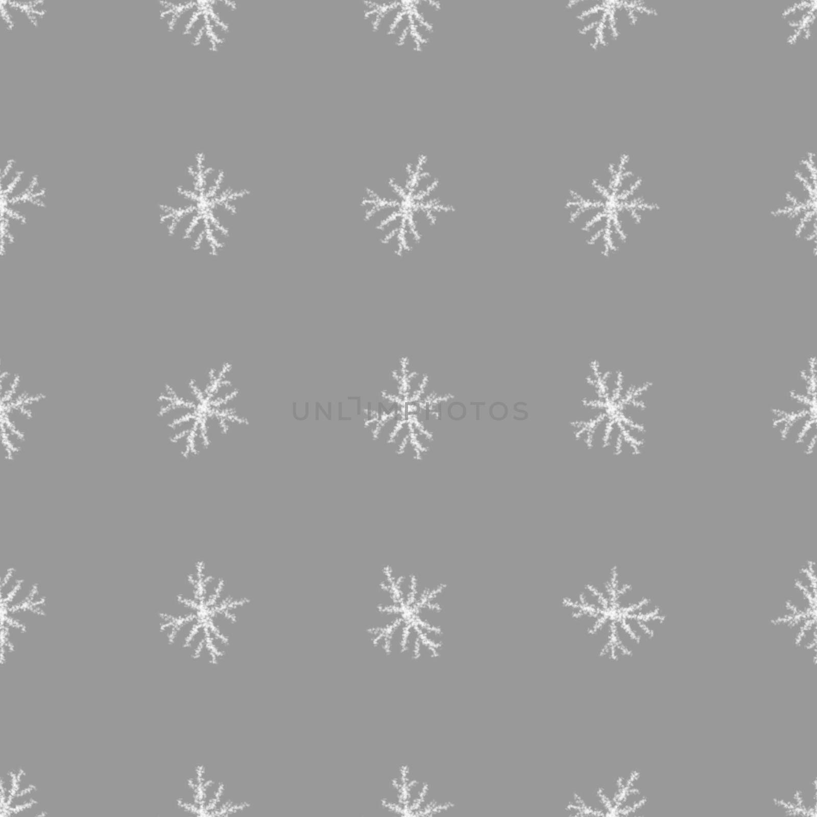Hand Drawn Snowflakes Christmas Seamless Pattern. Subtle Flying Snow Flakes on chalk snowflakes Background. Beauteous chalk handdrawn snow overlay. Astonishing holiday season decoration.