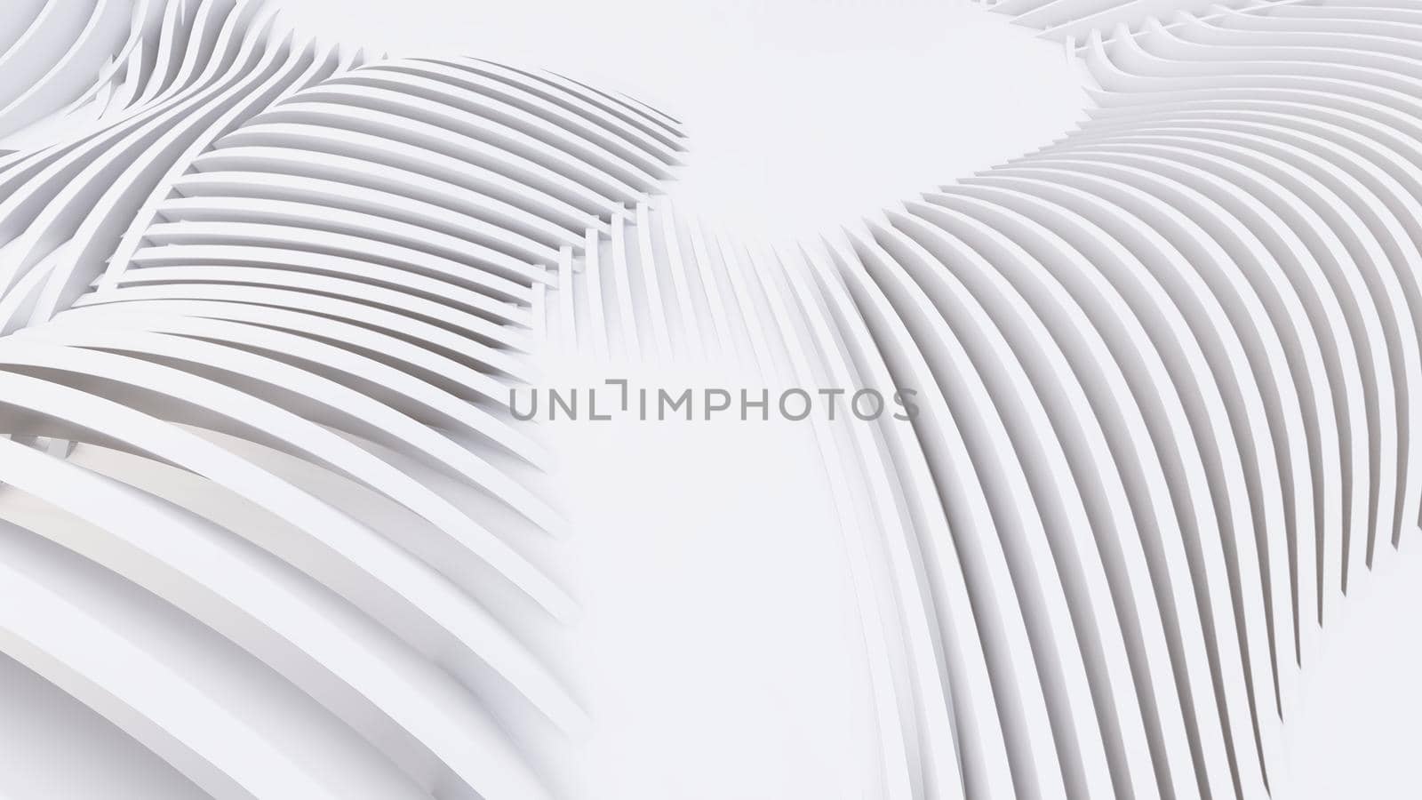 Abstract Curved Shapes. White Circular Background.  by teerawit