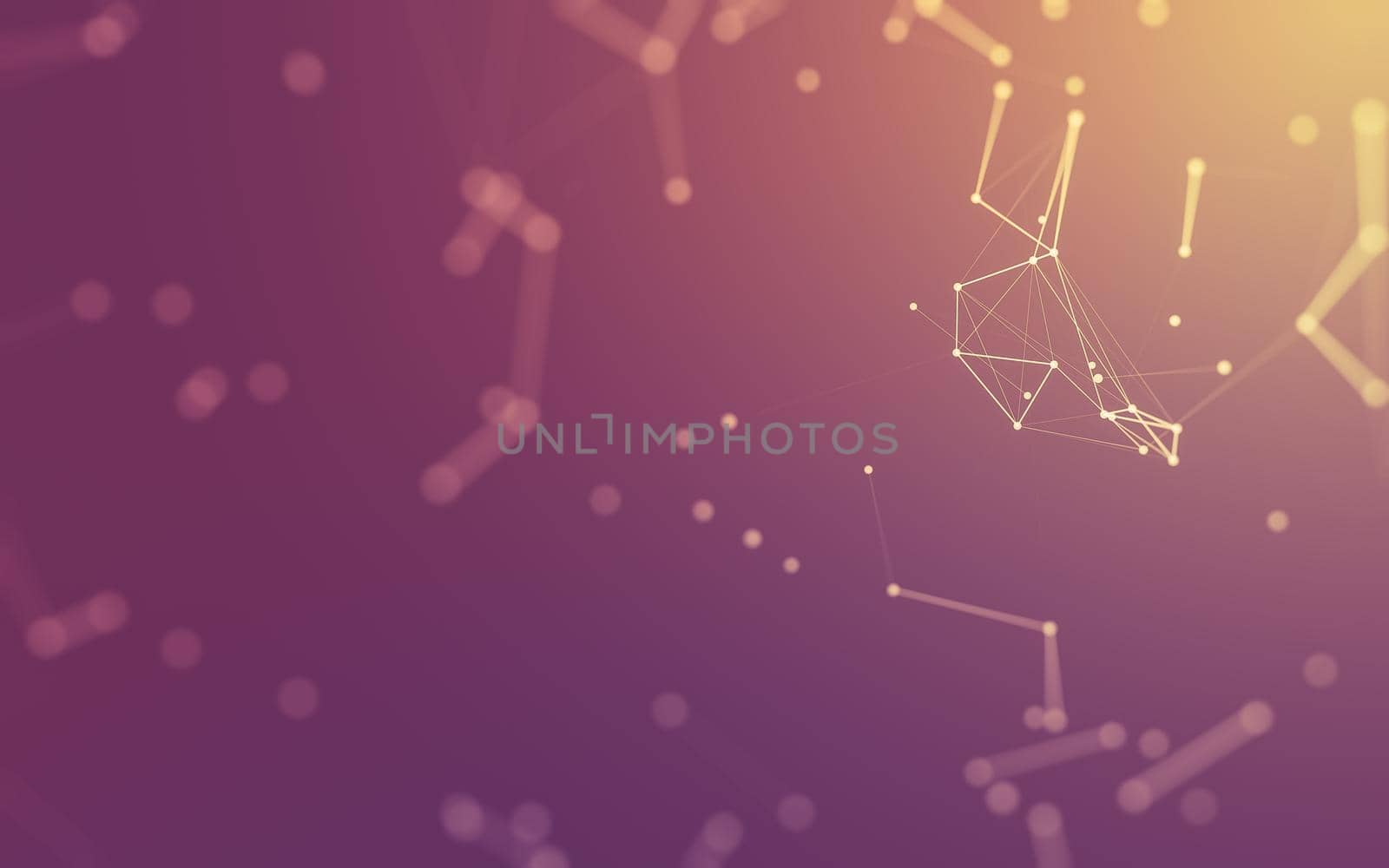 3d Abstract background. Molecules technology with polygonal shapes, connecting dots and lines. Connection structure. Big data visualization. 3d background.