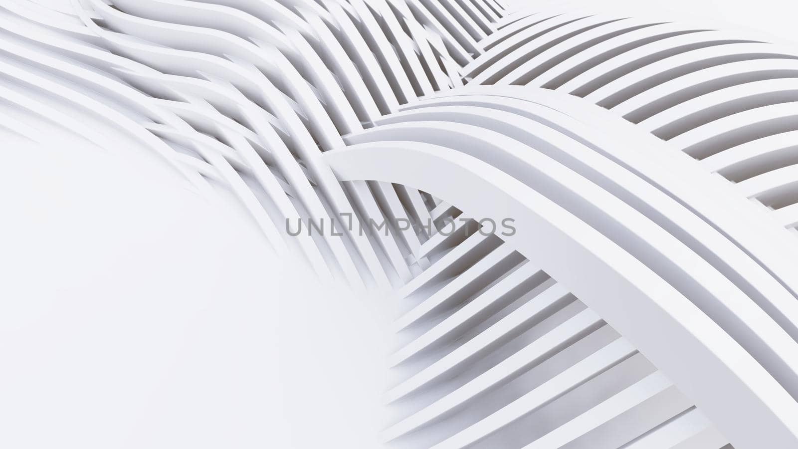 Abstract Curved Shapes. White Circular Background.  by teerawit