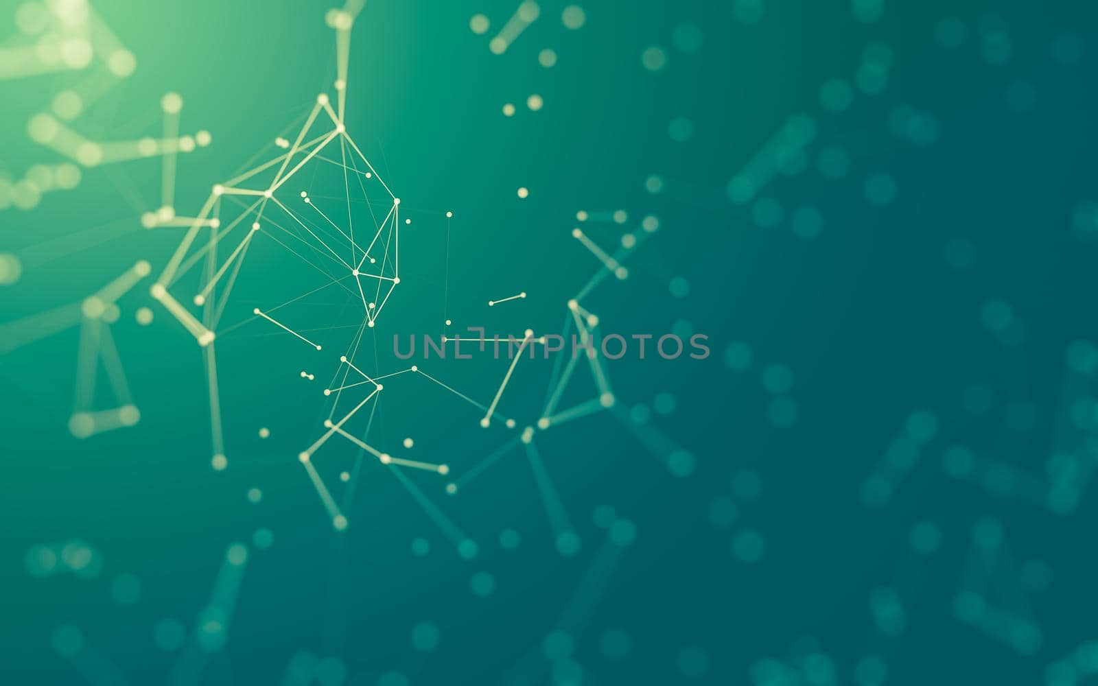 Abstract background. Molecules technology with polygonal shapes, connecting dots and lines. Connection structure. Big data visualization.  by teerawit