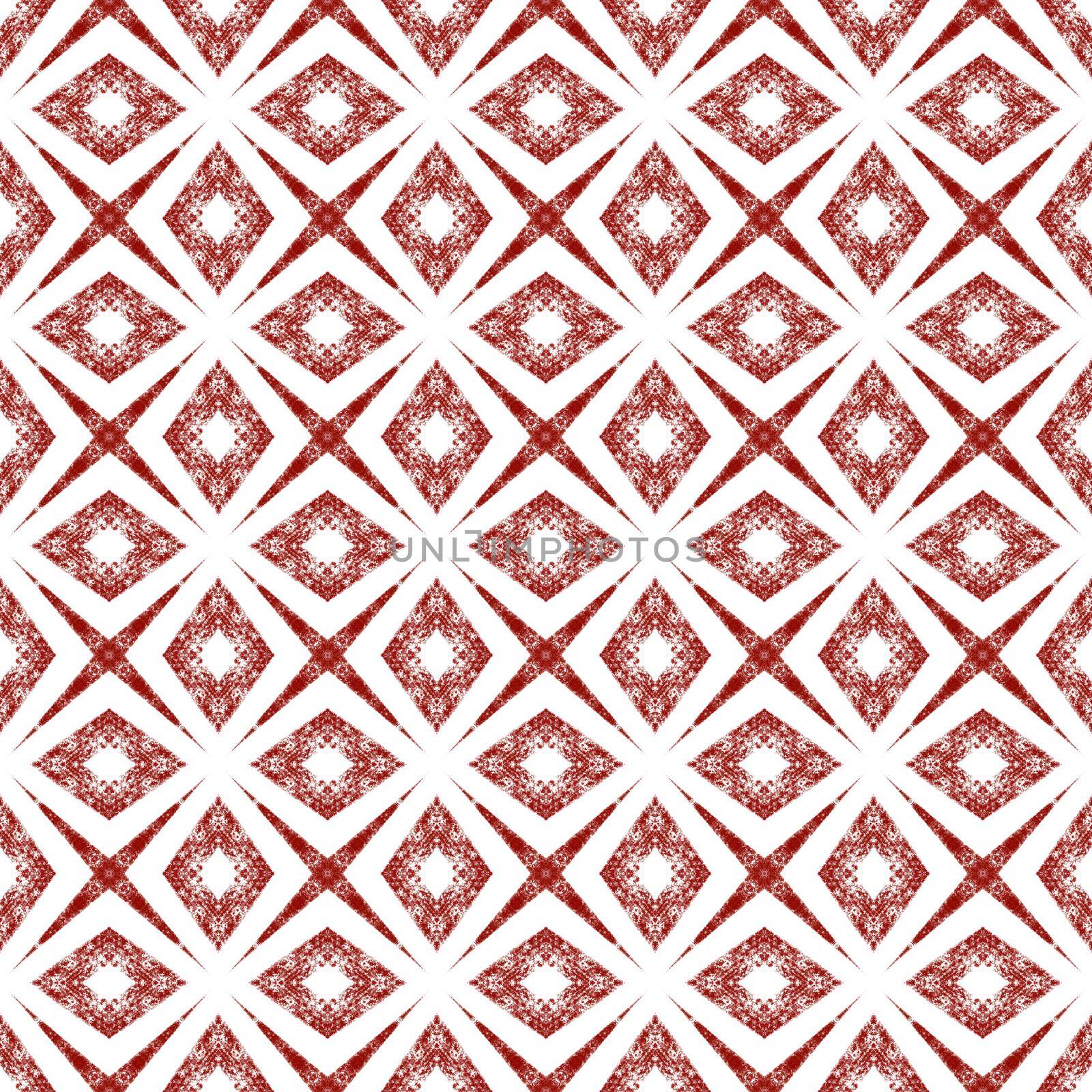 Exotic seamless pattern. Wine red symmetrical by beginagain