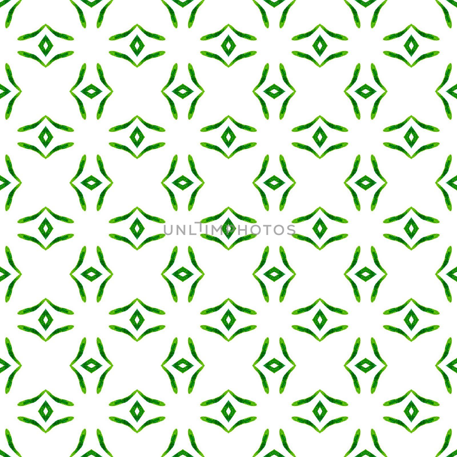 Striped hand drawn design. Green captivating boho chic summer design. Textile ready elegant print, swimwear fabric, wallpaper, wrapping. Repeating striped hand drawn border.