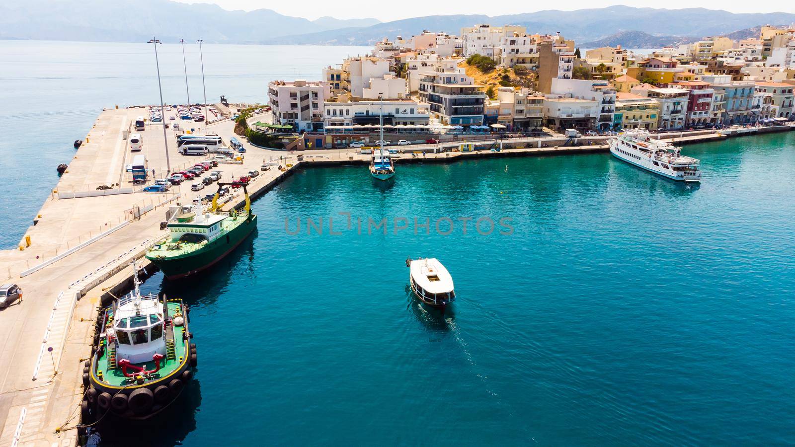 Agios Nikolaos embankment in Crete, Greece