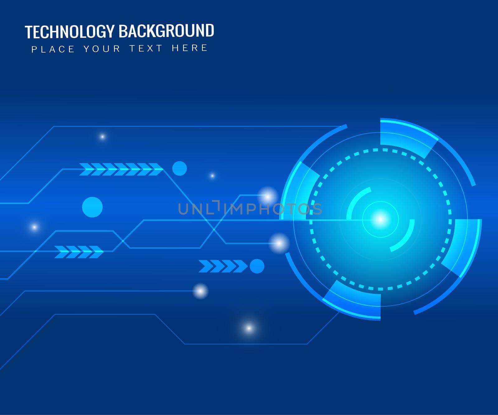 Futuristic digital business background technology circle technology user interface Vector by ANITA