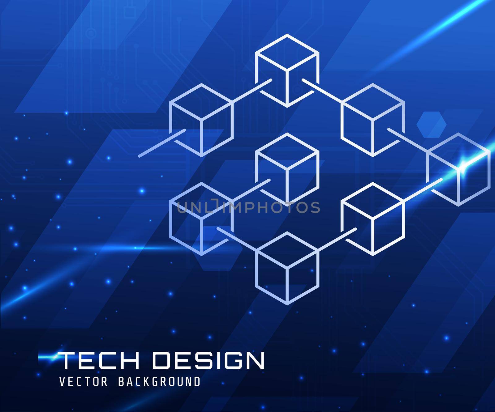 Blockchain crypto technology vector modern icon or element in outline style on dark background