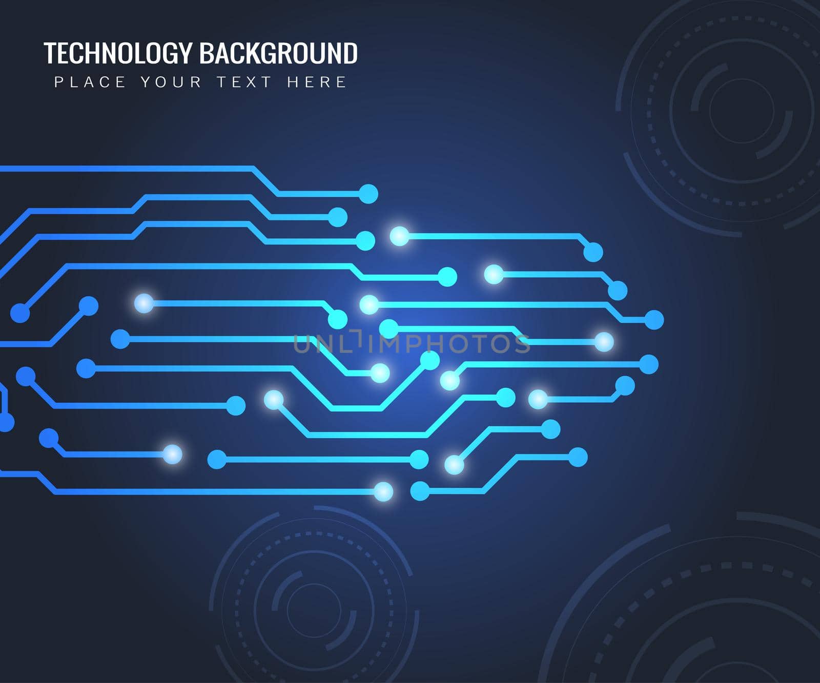 Abstract high-tech background. advanced connection technology circuit line concept on dark blue background