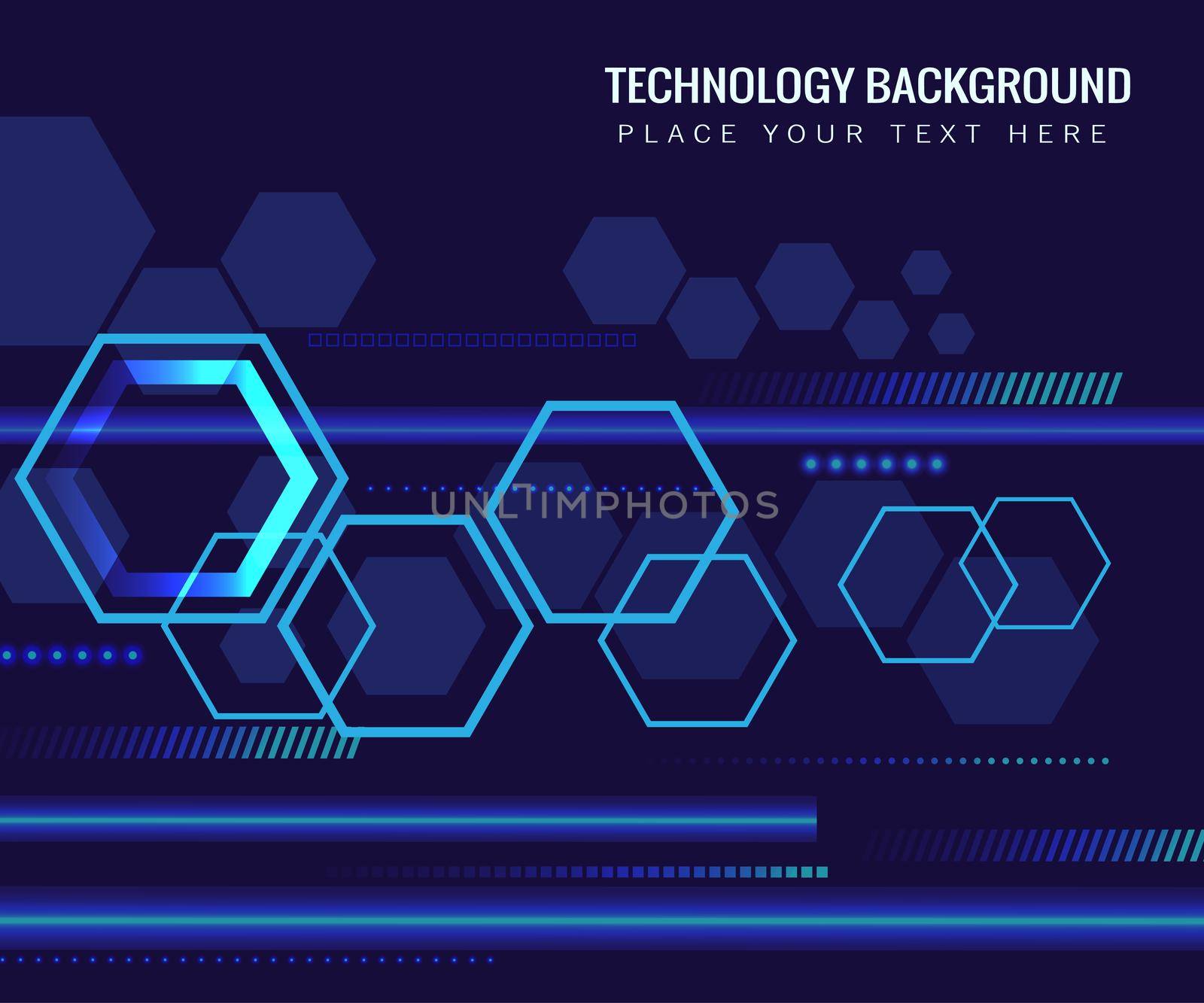 technology hexagon. Vector illustration circuit board and hexagon background.abstract technology circuit lines Background by ANITA