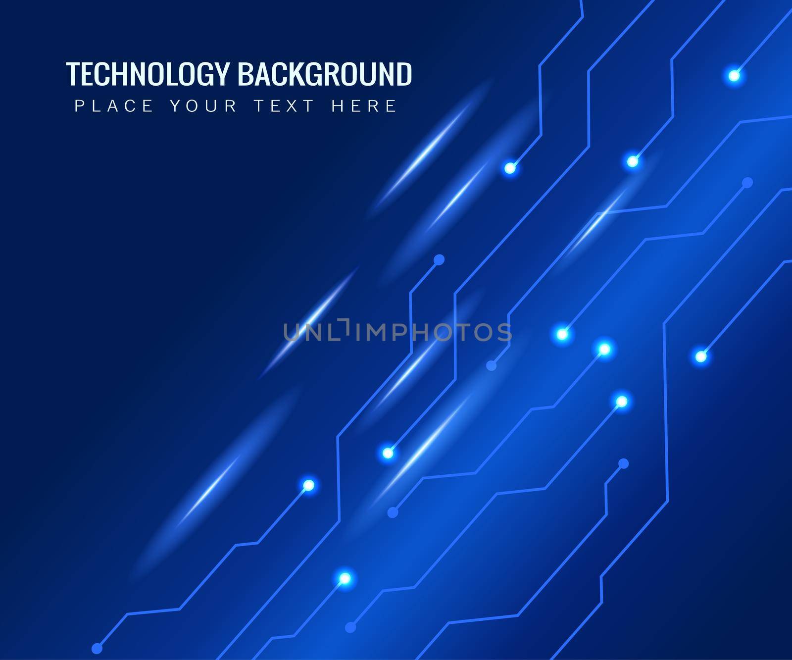 Vector illustration smooth lines in dark blue color background. Hi-tech digital technology concept. Abstract futuristic, shiny lines background by ANITA