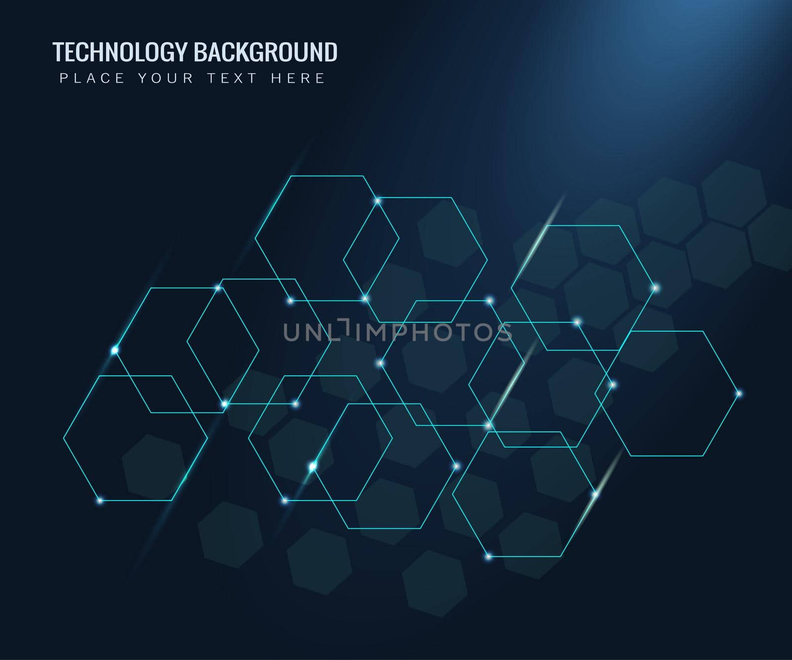 Technology modern hexagon interface background by ANITA