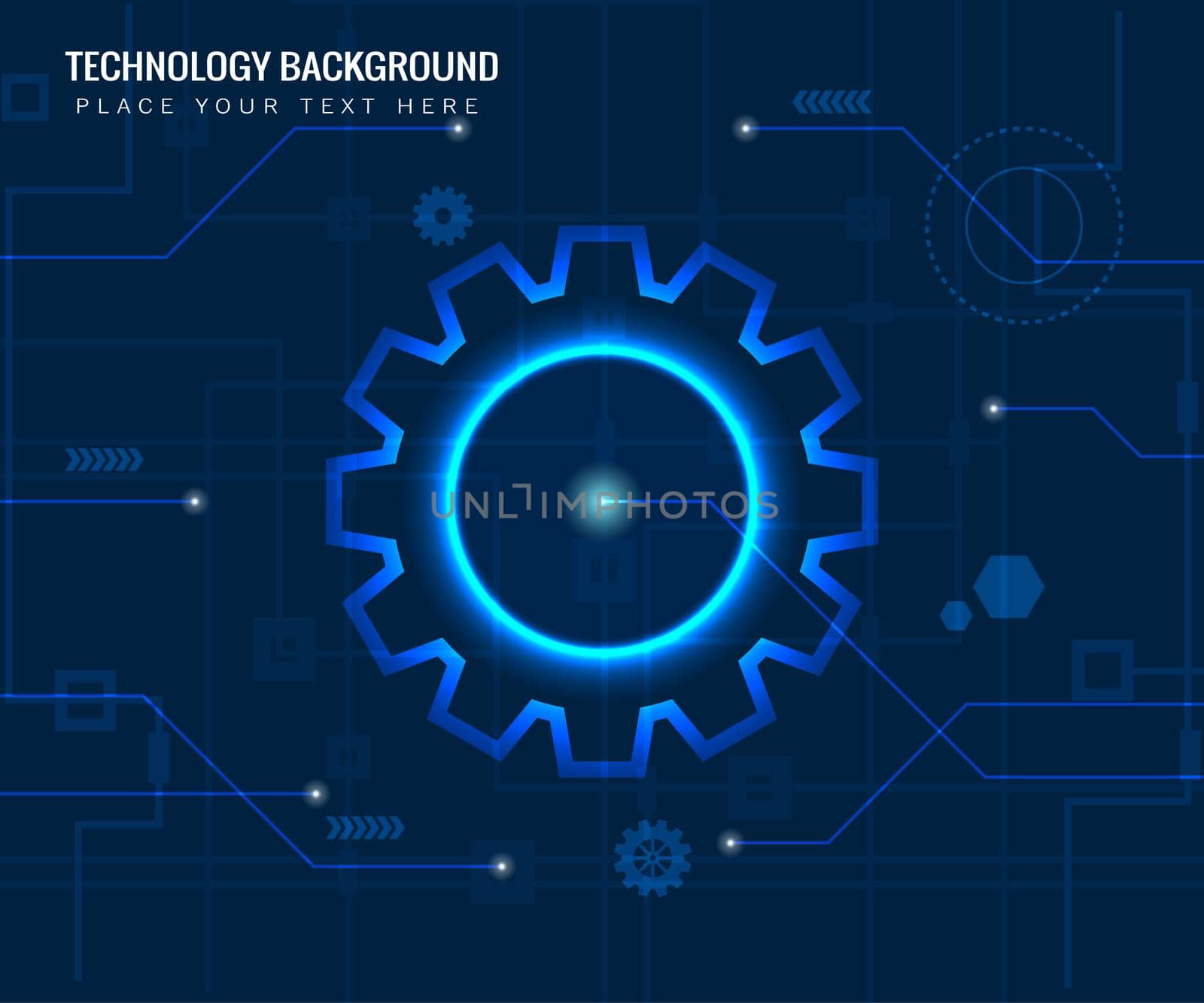 Gear circuit technology background with hi-tech digital data connection system and computer electronic