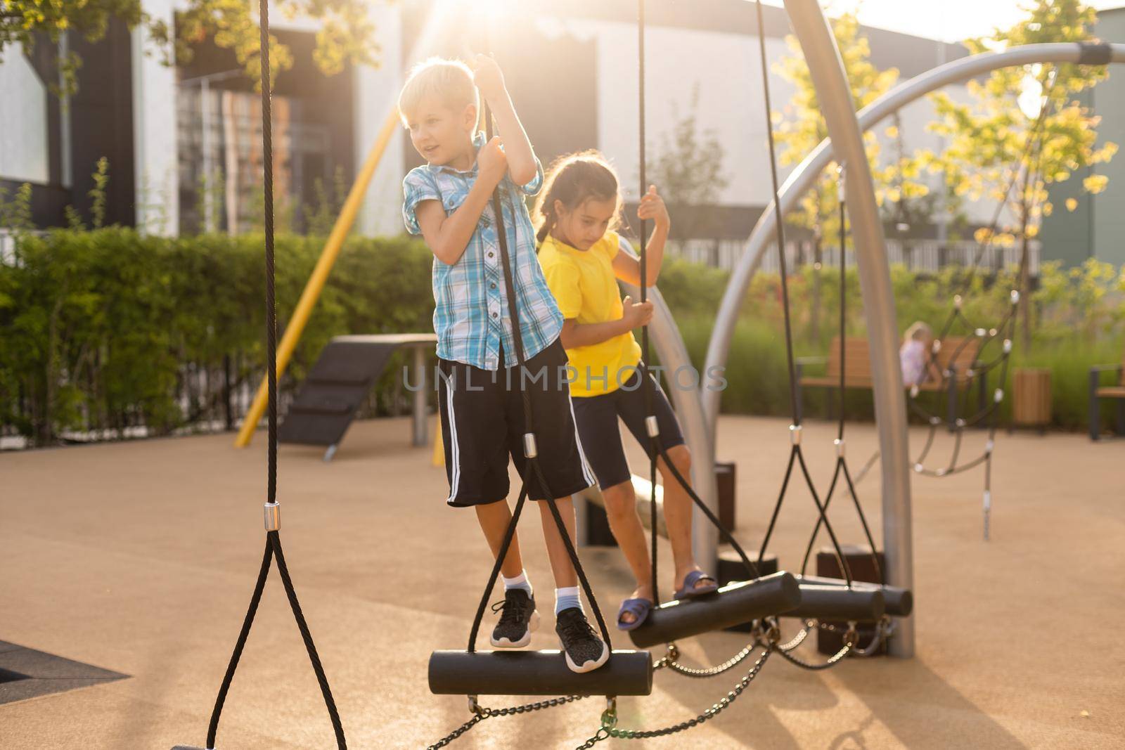 elementary aged children in the playground.