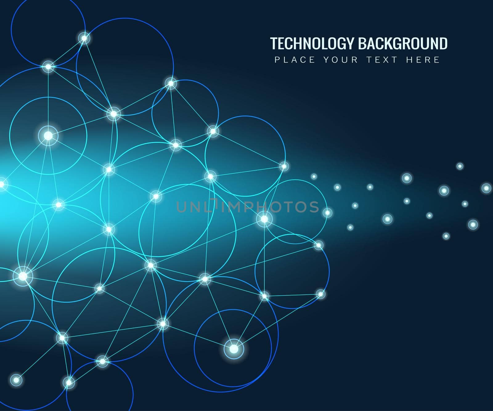 Modern abstract network science connection technology line dot and graphic design. on hi tech future blue background network.