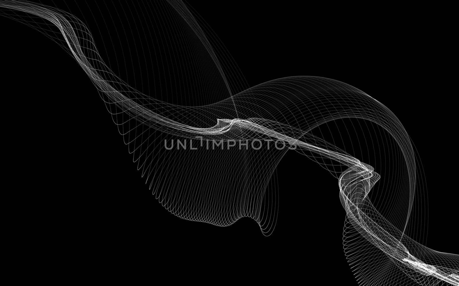 Dark abstract background with a glowing abstract waves by teerawit