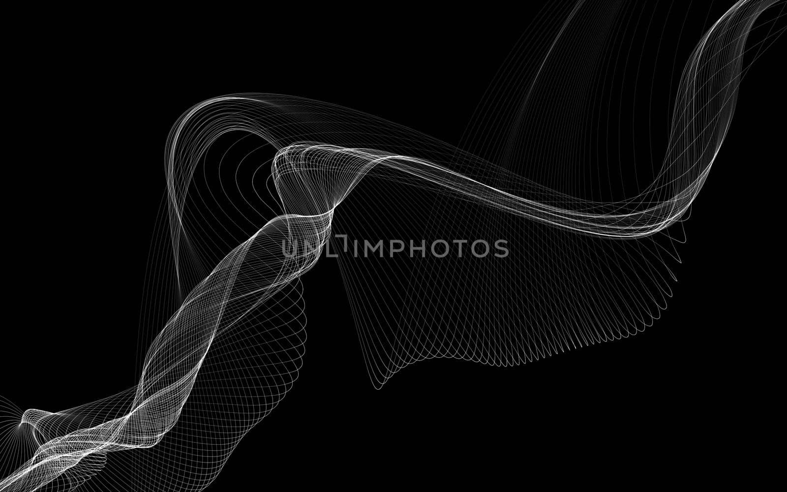 Dark abstract background with a glowing abstract waves, abstract background