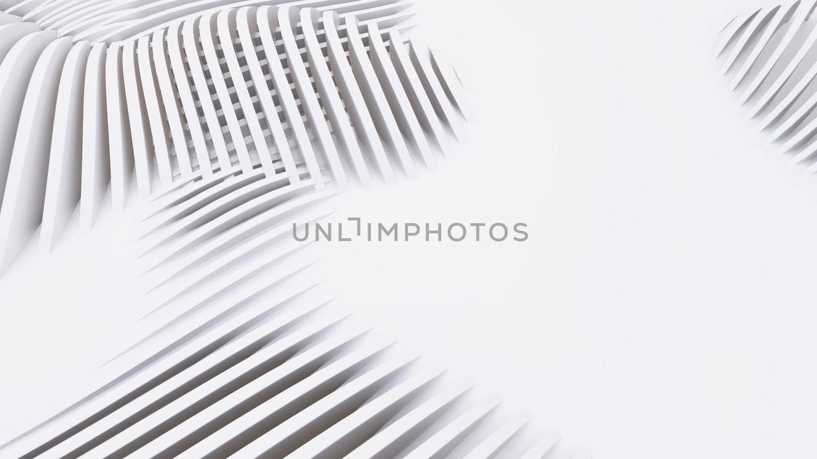 Abstract Curved Shapes. White Circular Background. Abstract background. 3d illustration