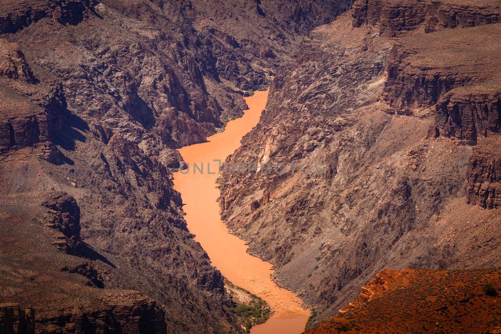 Grand Canyon south rim and Colorado River at sunny day, Arizona, United States