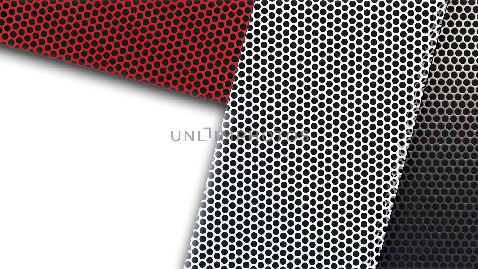 A 3d rendering image of colorful metal mesh plate on white background.